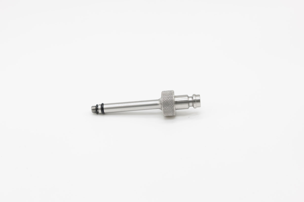 High-end stainless steel adapter with a knurled grip from FLI on white background