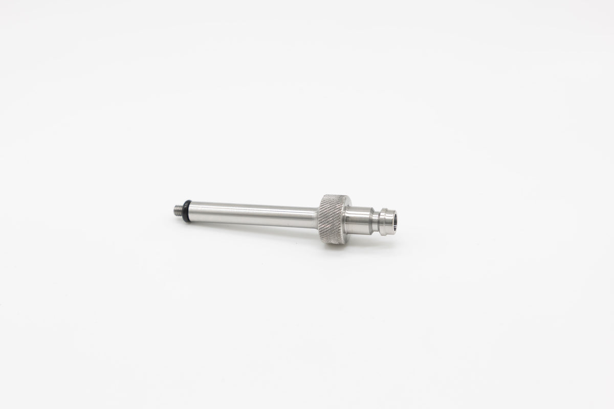 High-end stainless steel adapter with a knurled grip from FLI on white background